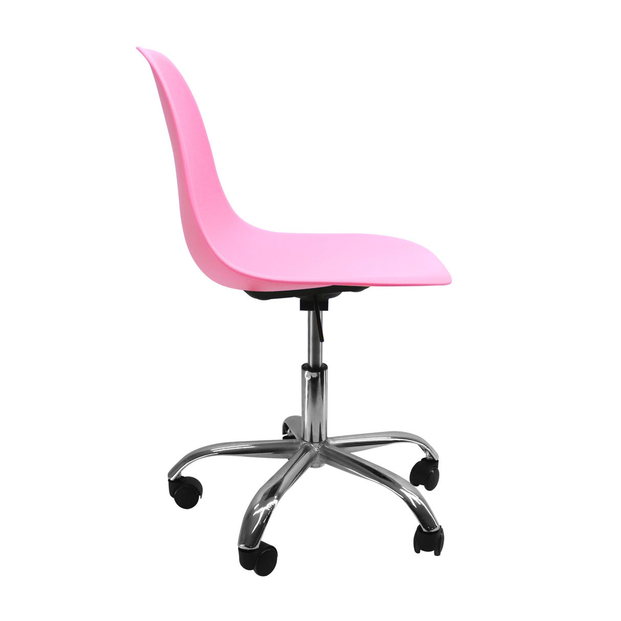 SILLA DKR CON RUEDAS TIPO EAMES ROSADA BOXBIT