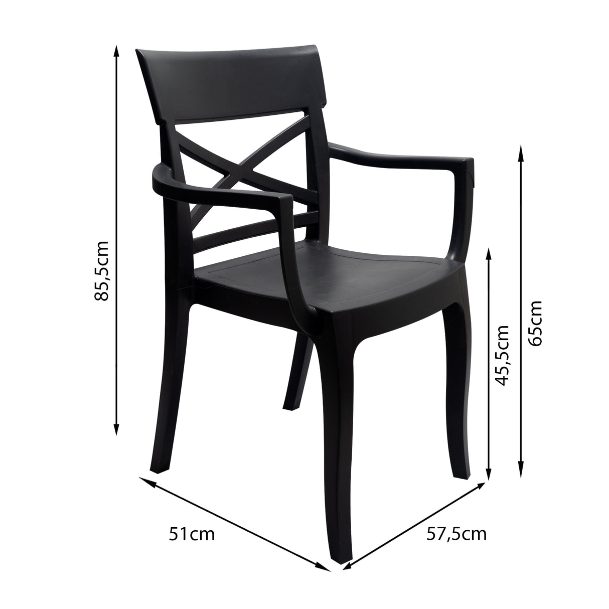 Silla Exterior Florencia Con Brazos - Grafito