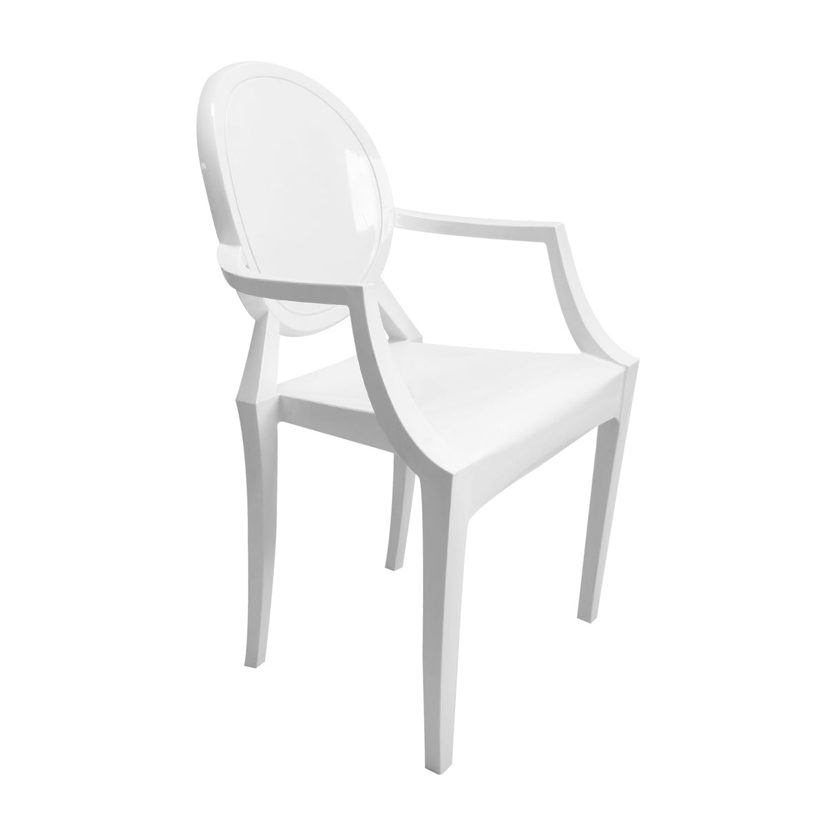 SILLA EXTERIOR GHOSTE CON BRAZOS BLANCA