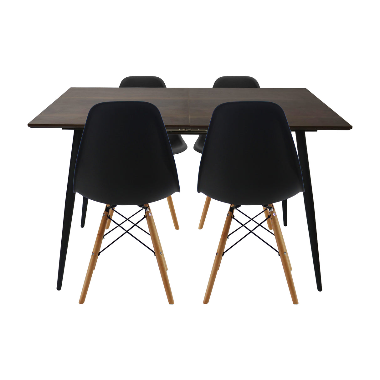 Comedor Nova con 4 Sillas DKR Tipo Eames | Mesa Extensible y Sillas Modernas