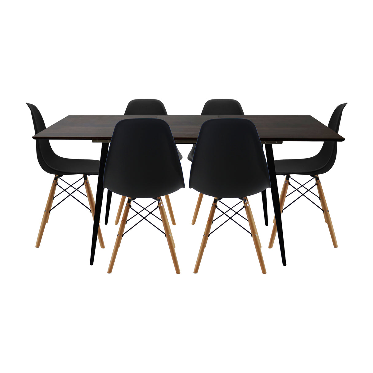 Comedor Nova con 6 Sillas DKR Tipo Eames | Mesa Extensible y Sillas Modernas