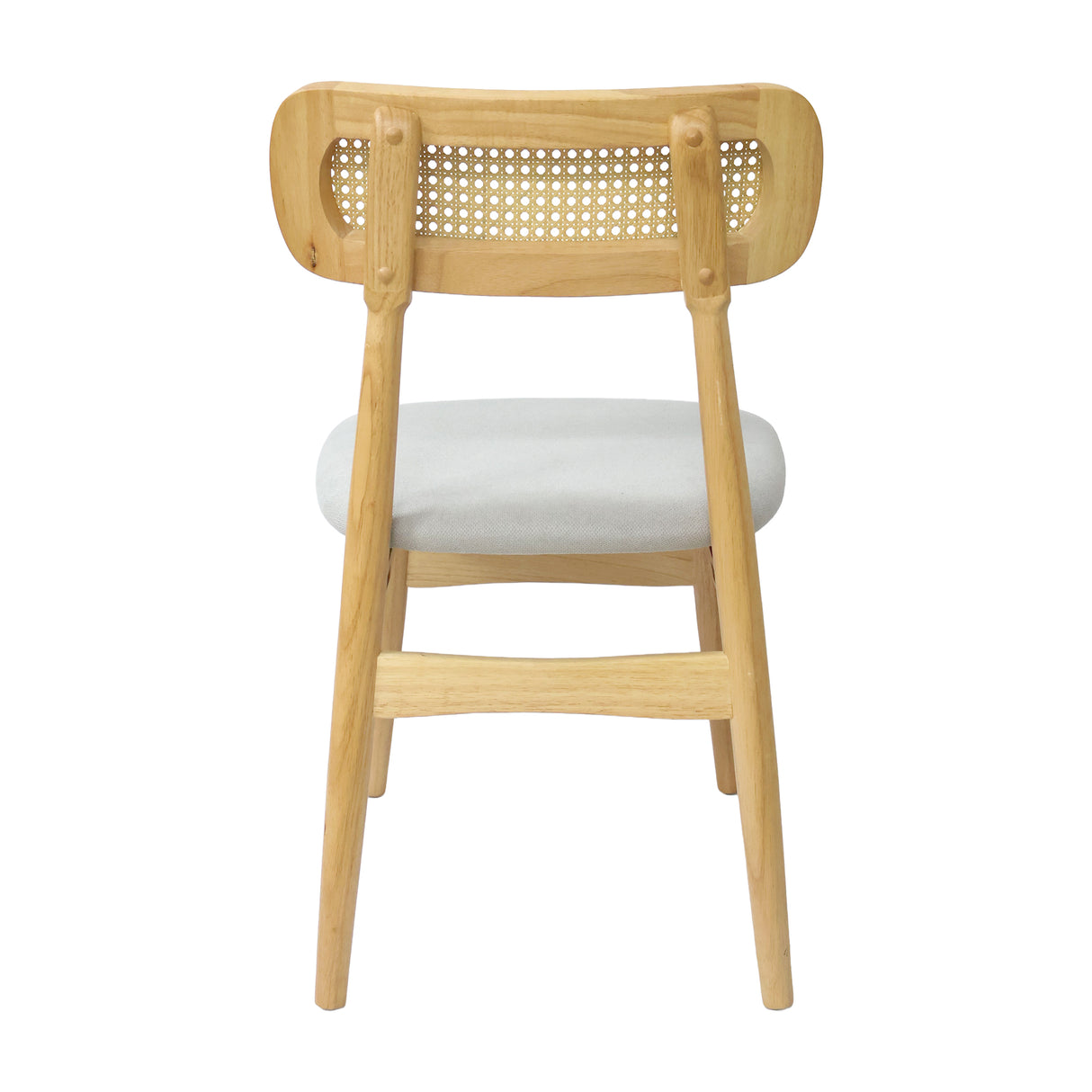 Set X4 Sillas Lirio en Madera de Arce con Respaldo en Ratán y Asiento Tapizado en Tela