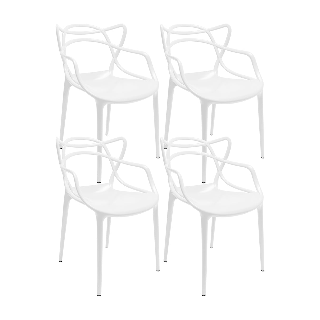 Set de 4 Sillas Exterior Sidney Con Brazos - Blanco
