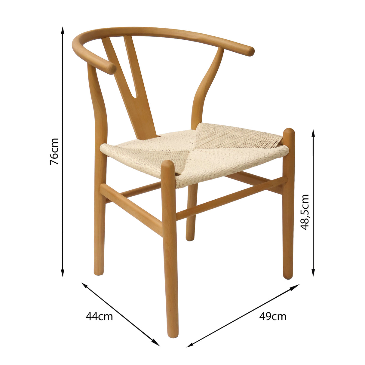 Set X4 Sillas Loto de Comedor en Madera de Arce con Asiento Tejido