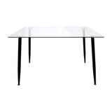 MESA DE COMEDOR RECTANGULAR TAURUS CON TAPA VIDRIO