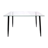 Comedor Rectangular Tapa Vidrio más 4 Sillas Munich Negras