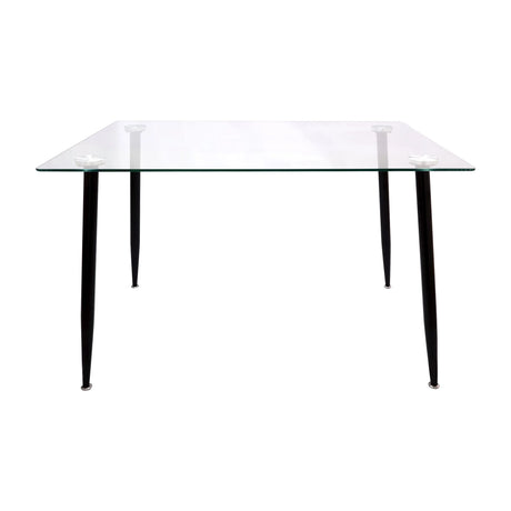 Comedor Rectangular Tapa Vidrio más 4 Sillas Munich Negras
