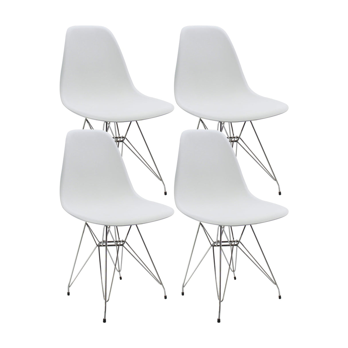 SET X 4 SILLA DKR METAL TIPO EAMES BLANCA BOXBIT