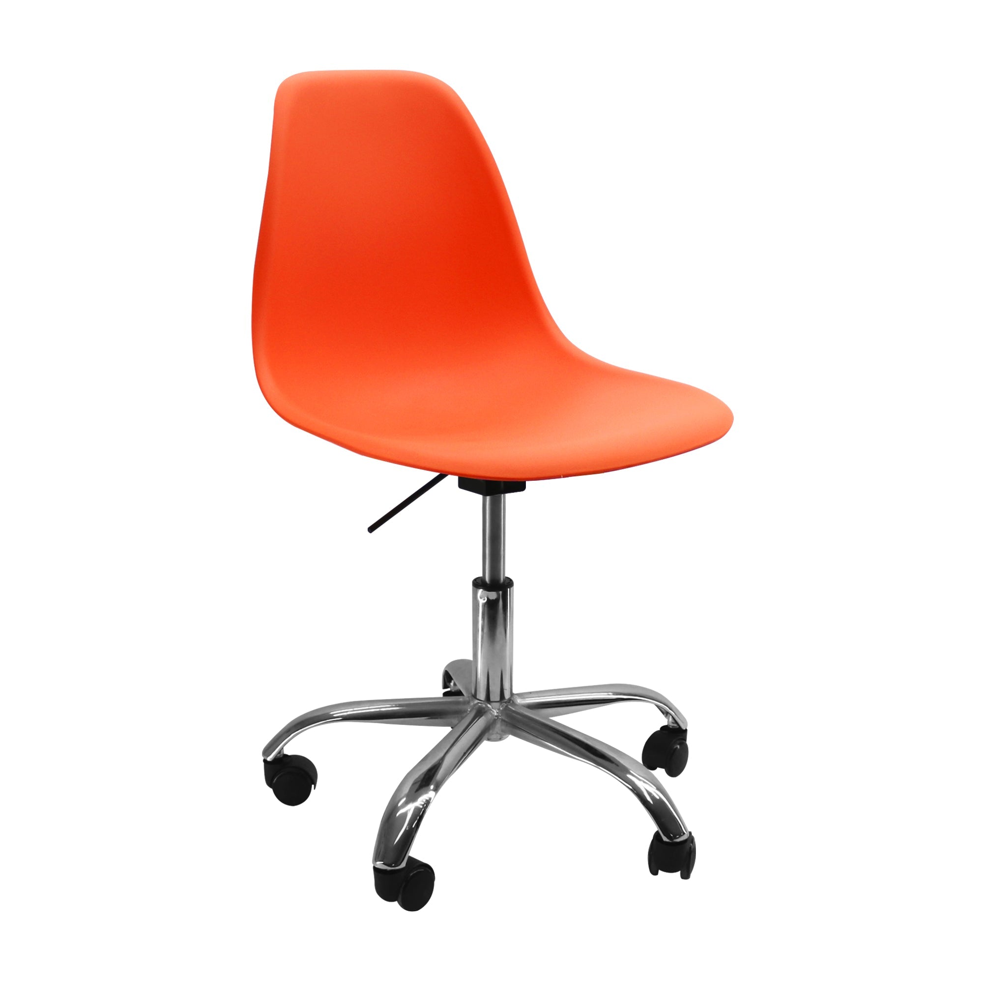 SILLA DKR CON RUEDAS TIPO EAMES NARANJA BOXBIT