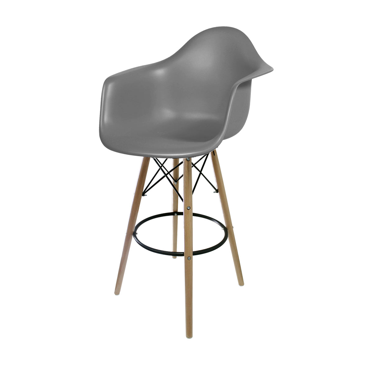 Butaco DKR Bar Con Brazos Tipo Eames Gris BoxBit
