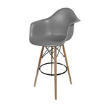 Butaco DKR Bar Con Brazos Tipo Eames Gris BoxBit