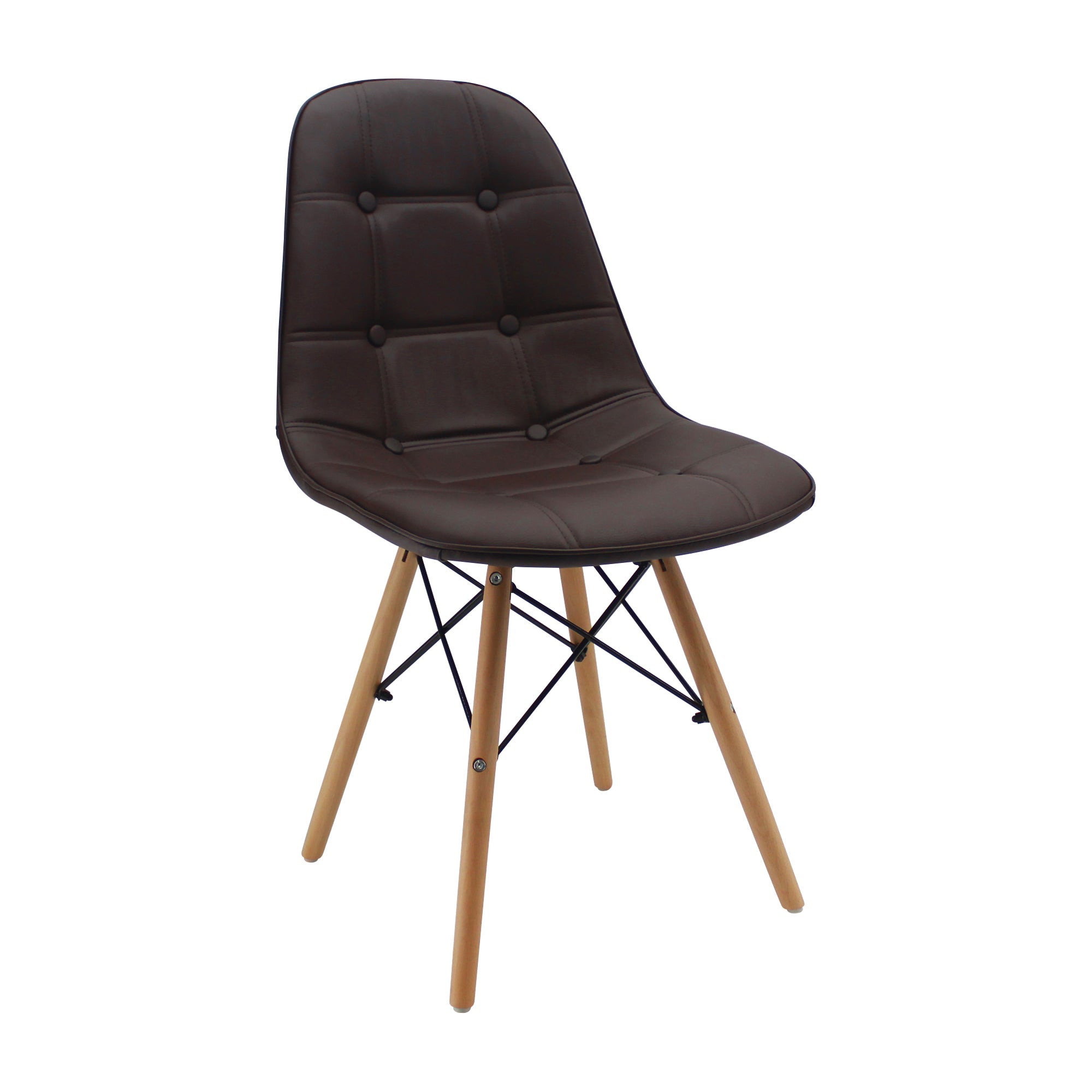SILLA DKR BOTONES TIPO EAMES CAFÉ BOXBIT