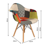 SILLA DKR CON BRAZOS TIPO EAMES PATCHWORK BOXBIT