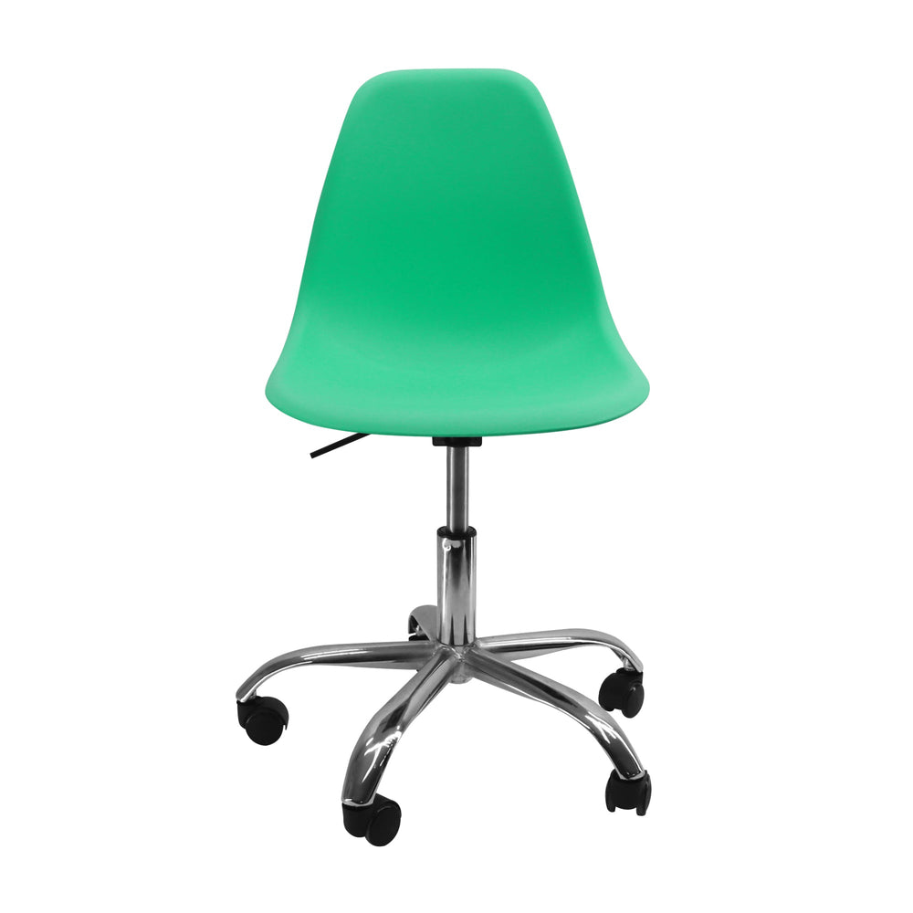SILLA DKR CON RUEDAS TIPO EAMES VERDE MENTA BOXBIT