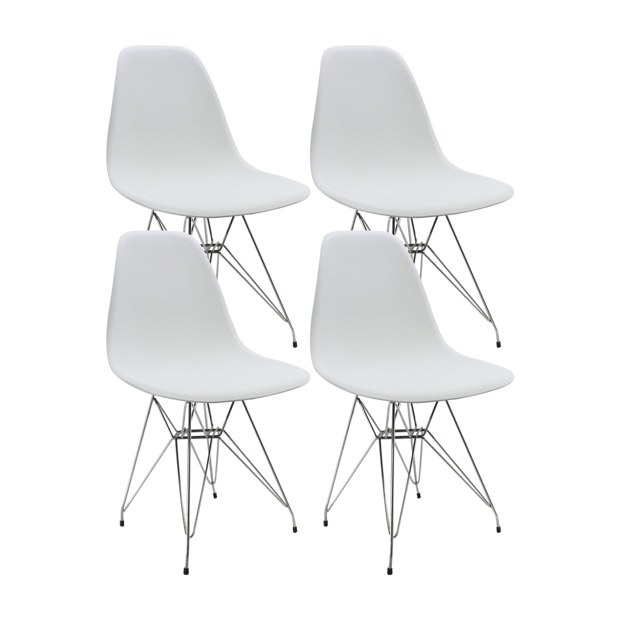 SET X 4 SILLA DKR METAL TIPO EAMES BLANCA BOXBIT