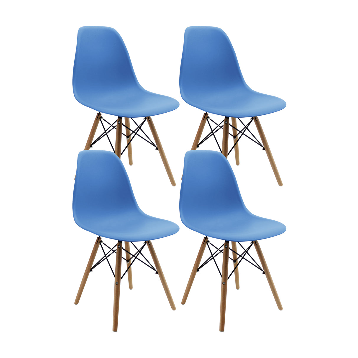 Set x 4 sillas DKR tipo Eames azul celeste Boxbit