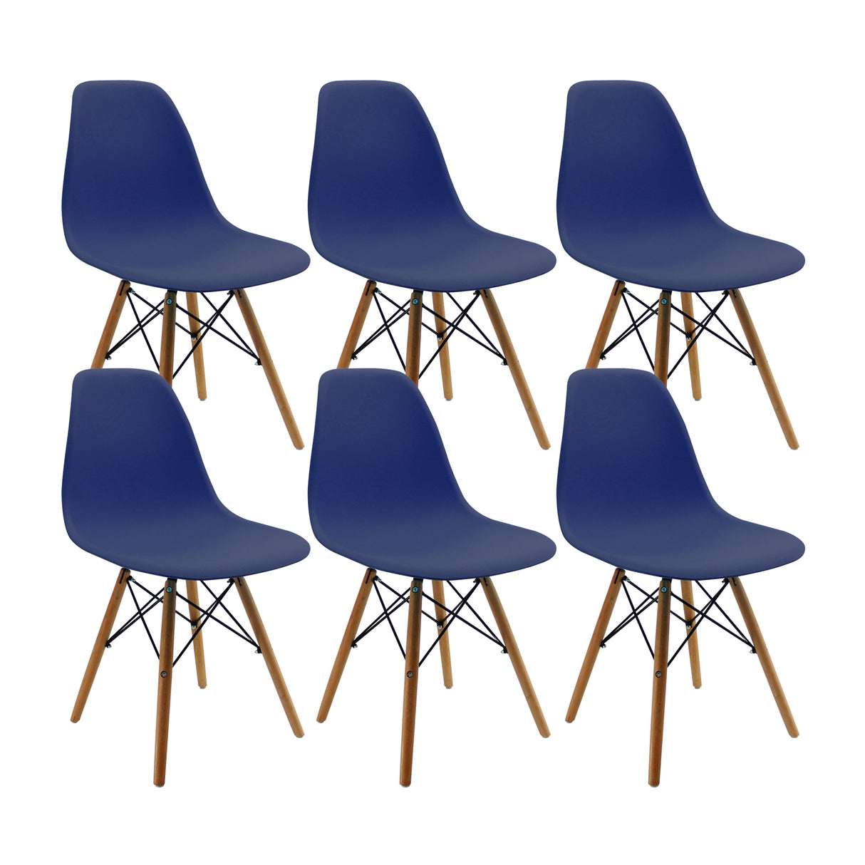 Set x 6 Sillas DKR Tipo Eames Azul Ocea BoxBit