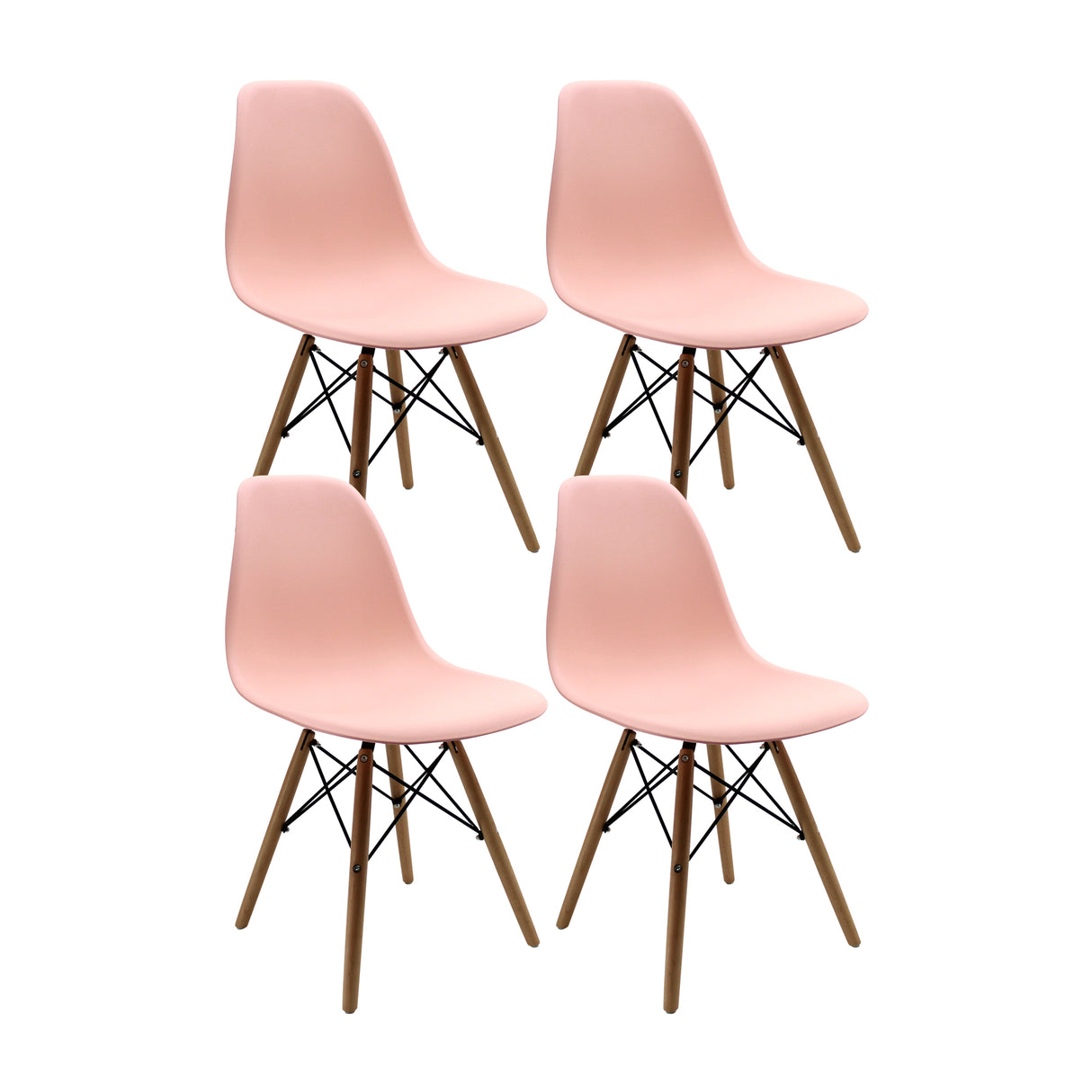 SET X 4 SILLAS DKR TIPO EAMES SALMÓN BOXBIT