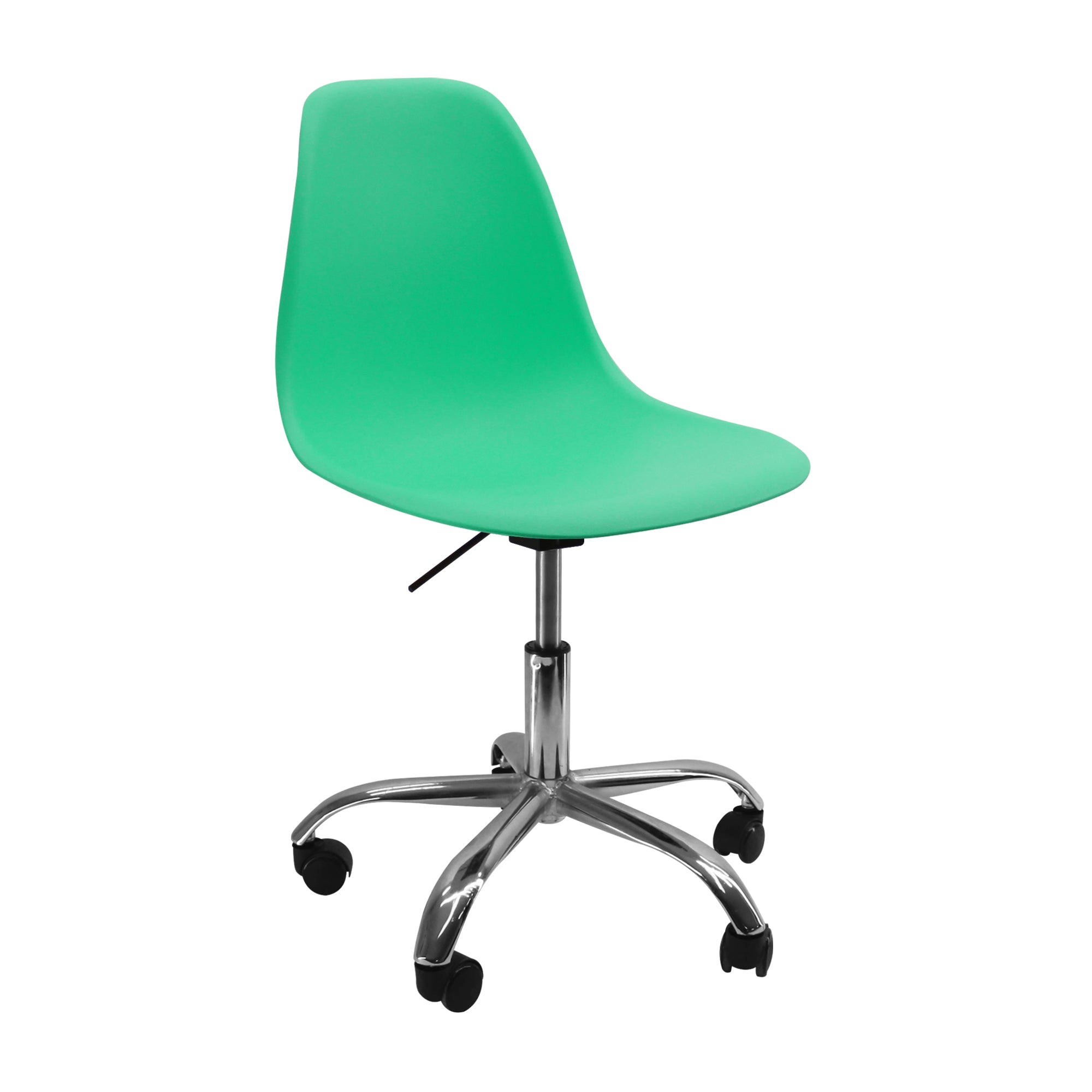 SILLA DKR CON RUEDAS TIPO EAMES VERDE MENTA BOXBIT