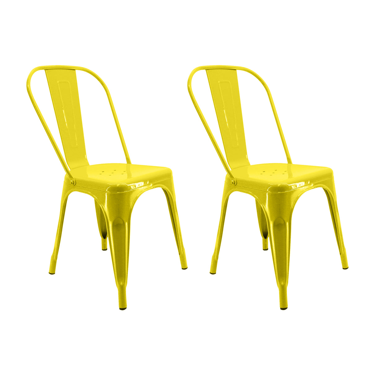 Set x 2 Sillas TITAN Tipo Tolix Amarillas BoxBit