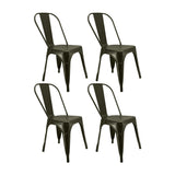 Set x 4 Sillas TITAN Tipo Tolix VERDE MILITAR BoxBit