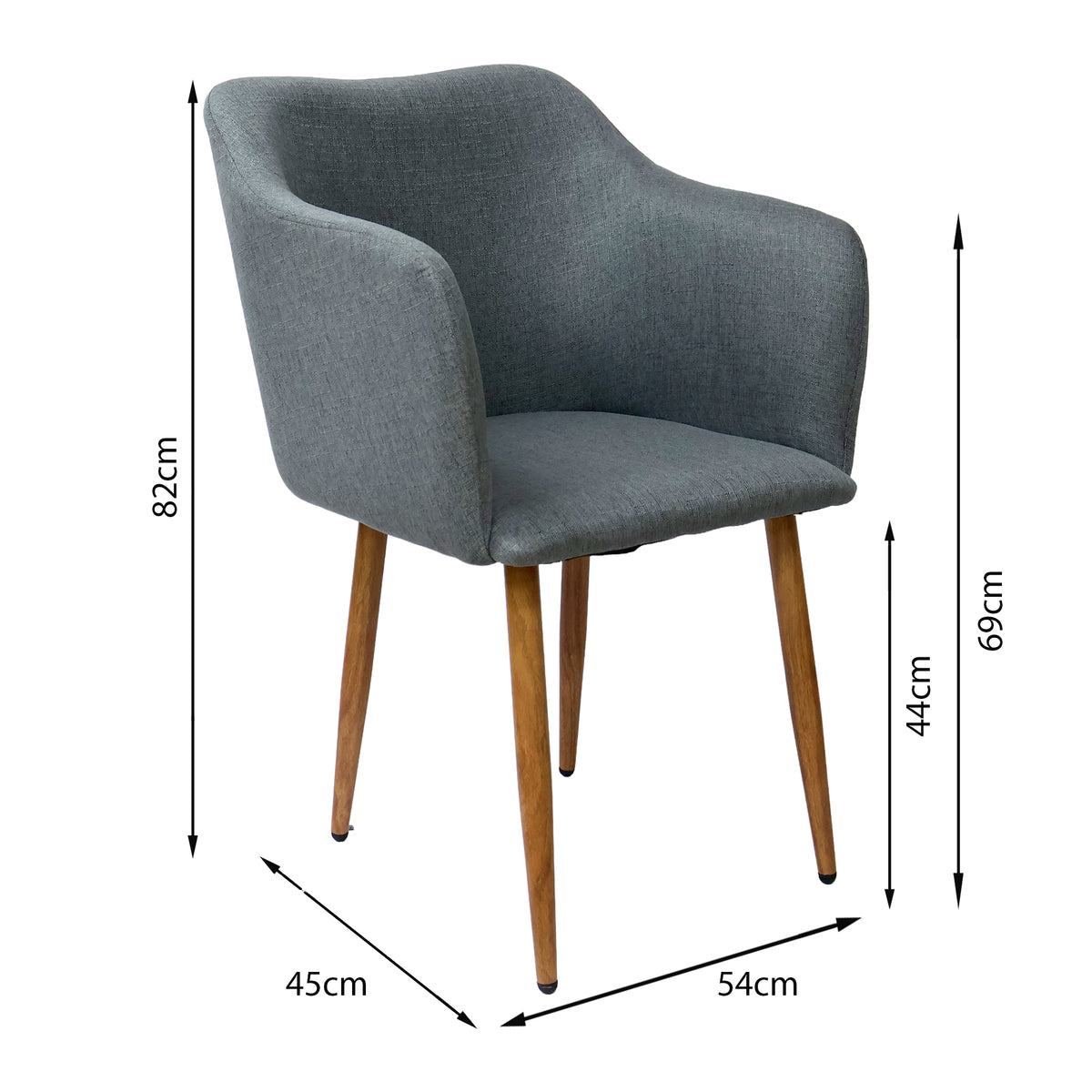 Silla Charla BM con Brazos Gris