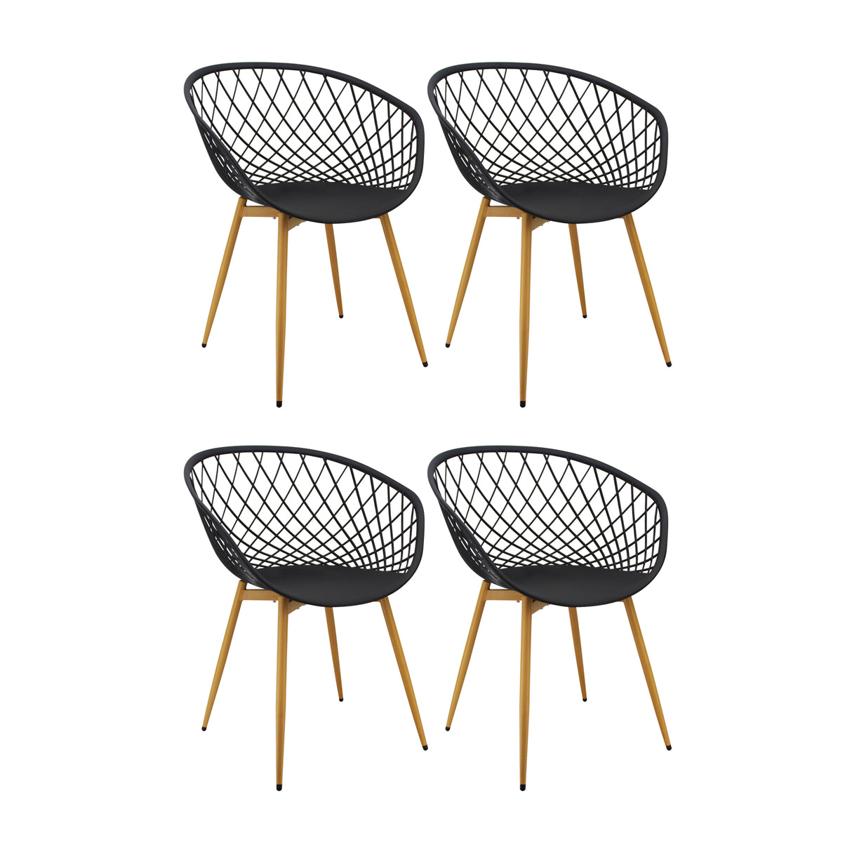 Set x 4 Sillas LOA Negras BoxBit