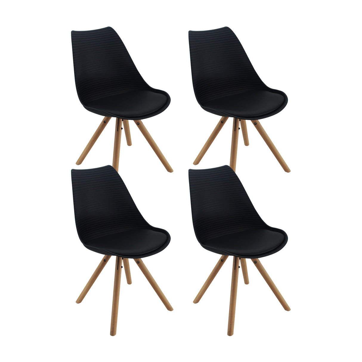 SET X 4 SILLAS ATLAS NEGRA BOXBIT