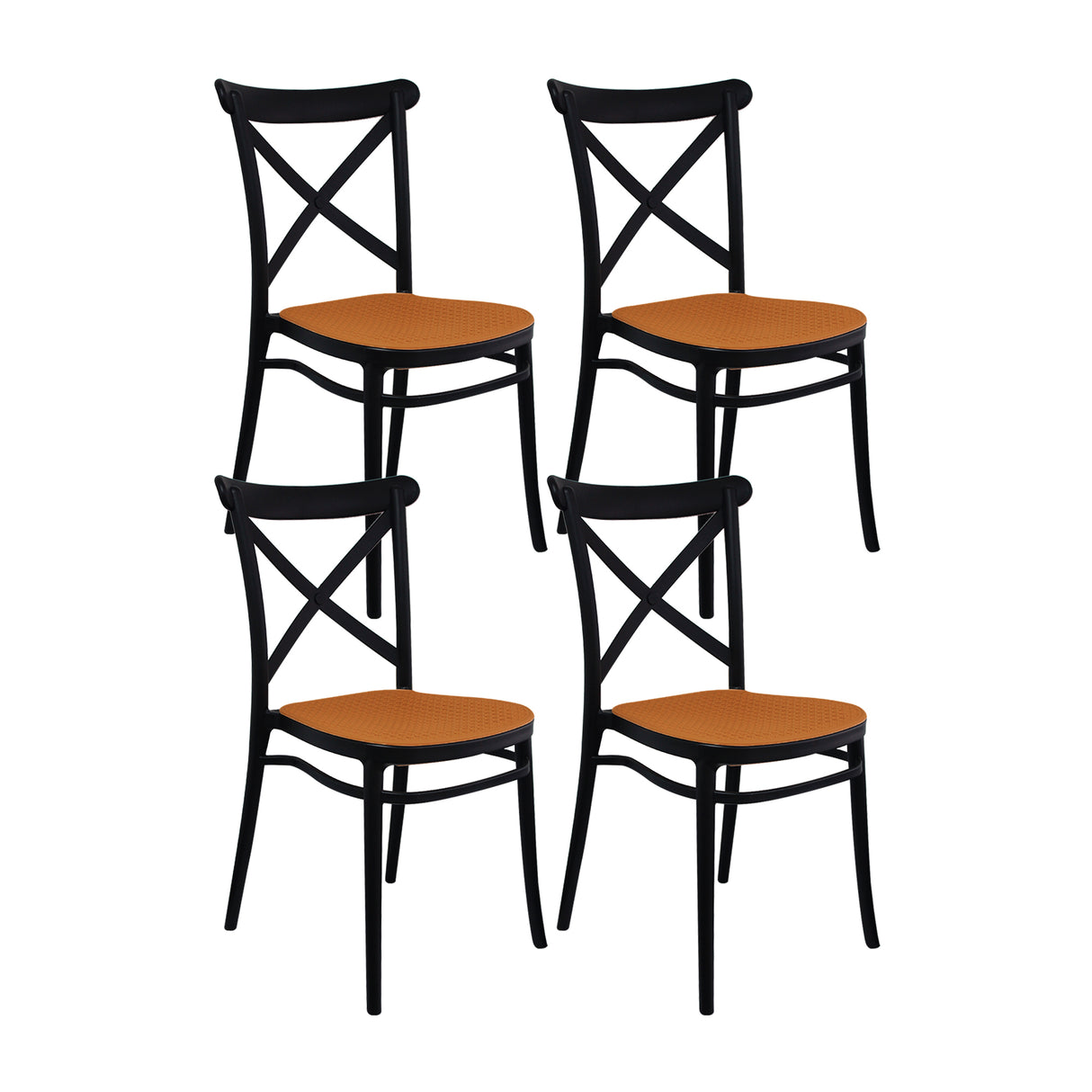 SET X 4 SILLAS PLATS NEGRA BOXBIT