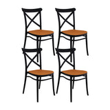 SET X 4 SILLAS PLATS NEGRA BOXBIT