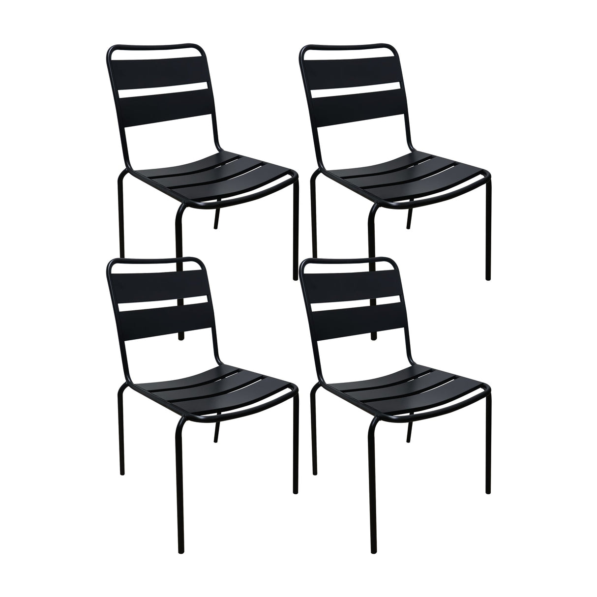 Set x 4 Sillas Bora Negro Boxbit