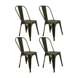 Set x 4 Sillas TITAN Tipo Tolix VERDE MILITAR BoxBit