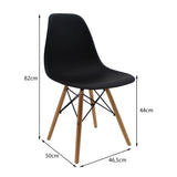 SET X 4 SILLAS DKR TIPO EAMES NEGRAS BOXBIT