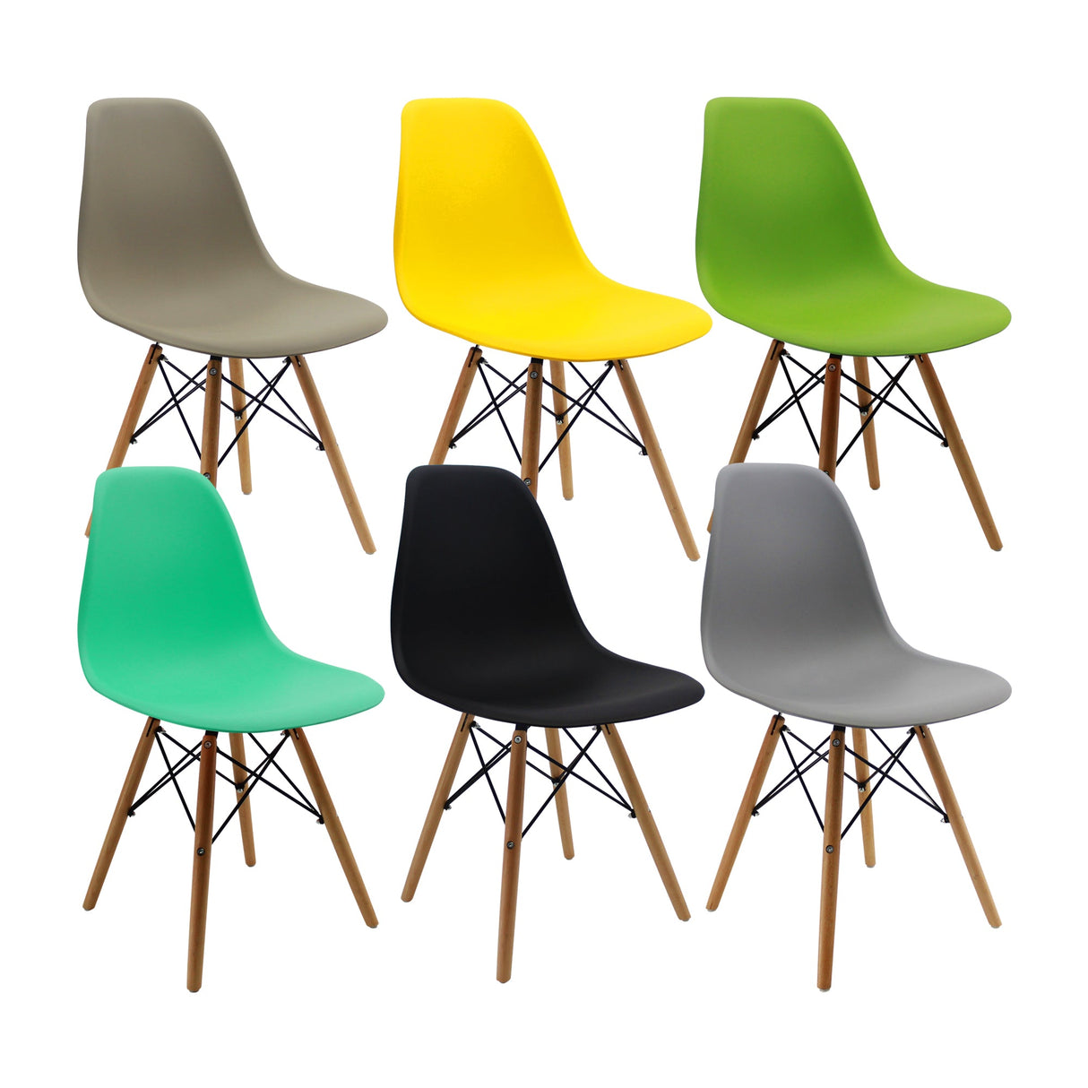 SET X 6 SILLAS DKR TIPO EAMES BOXBIT - COLORES A ELECCIÓN