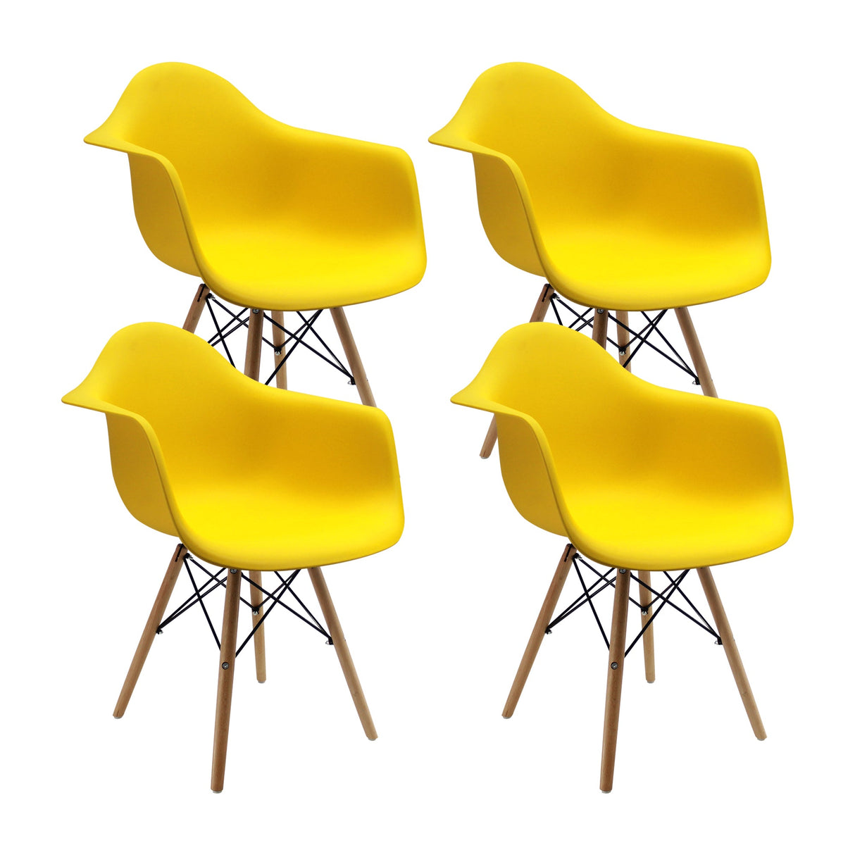 SET X 4 SILLAS DKR CON BRAZOS AMARILLAS BOXBIT