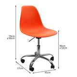 SILLA DKR CON RUEDAS TIPO EAMES NARANJA BOXBIT