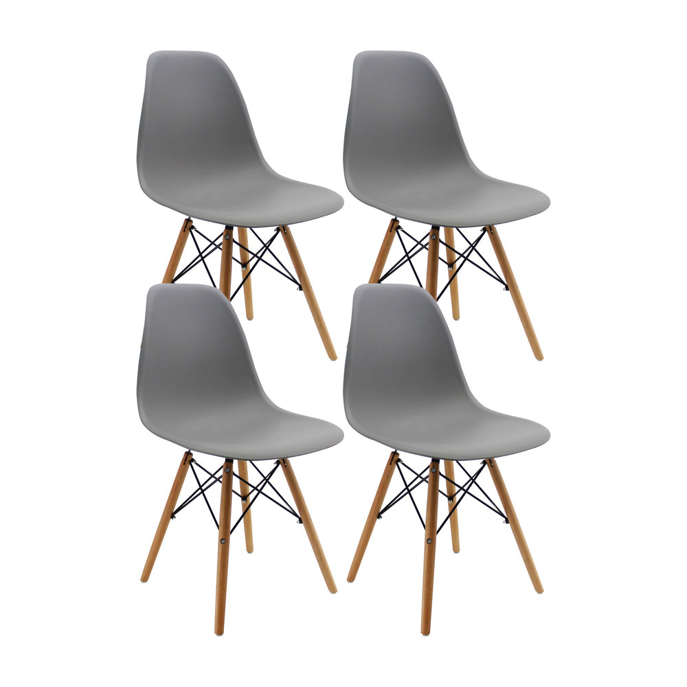 SET X 4 SILLAS DKR TIPO EAMES GRIS BOXBIT