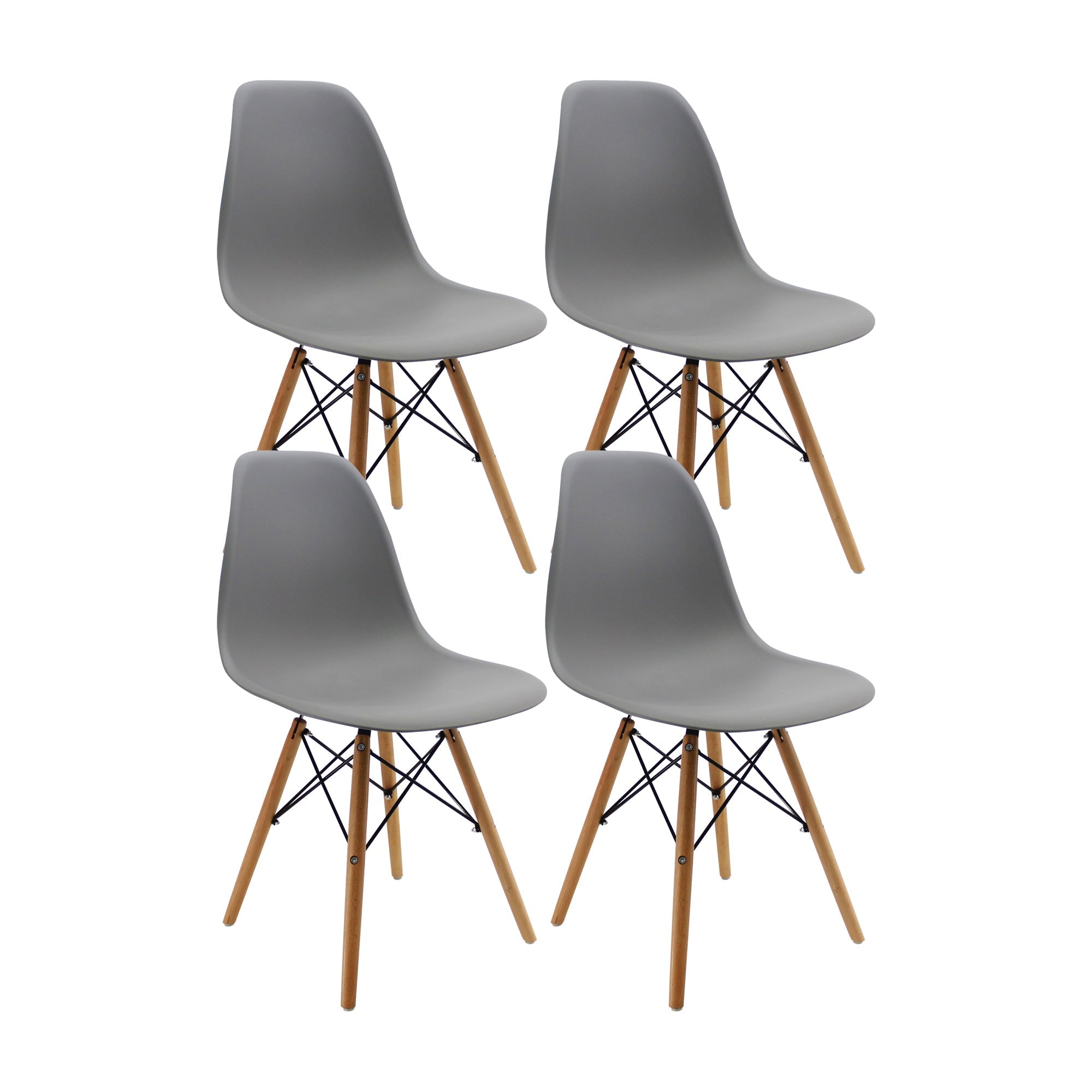 SET X 4 SILLAS DKR TIPO EAMES GRIS BOXBIT