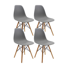Set x4 Sillas DKR Tipo Eames Gris — Boxbit