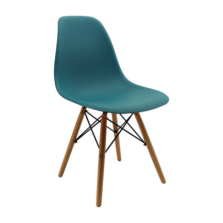 Set x 4 Sillas DKR Tipo EAMES Azul Petróleo Boxbit