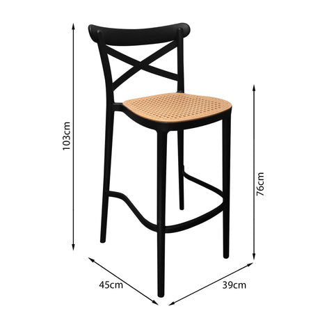 Silla Plats Barra Negro