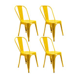 SET X 4 SILLAS TITAN TIPO TOLIX AMARILLAS BOXBIT