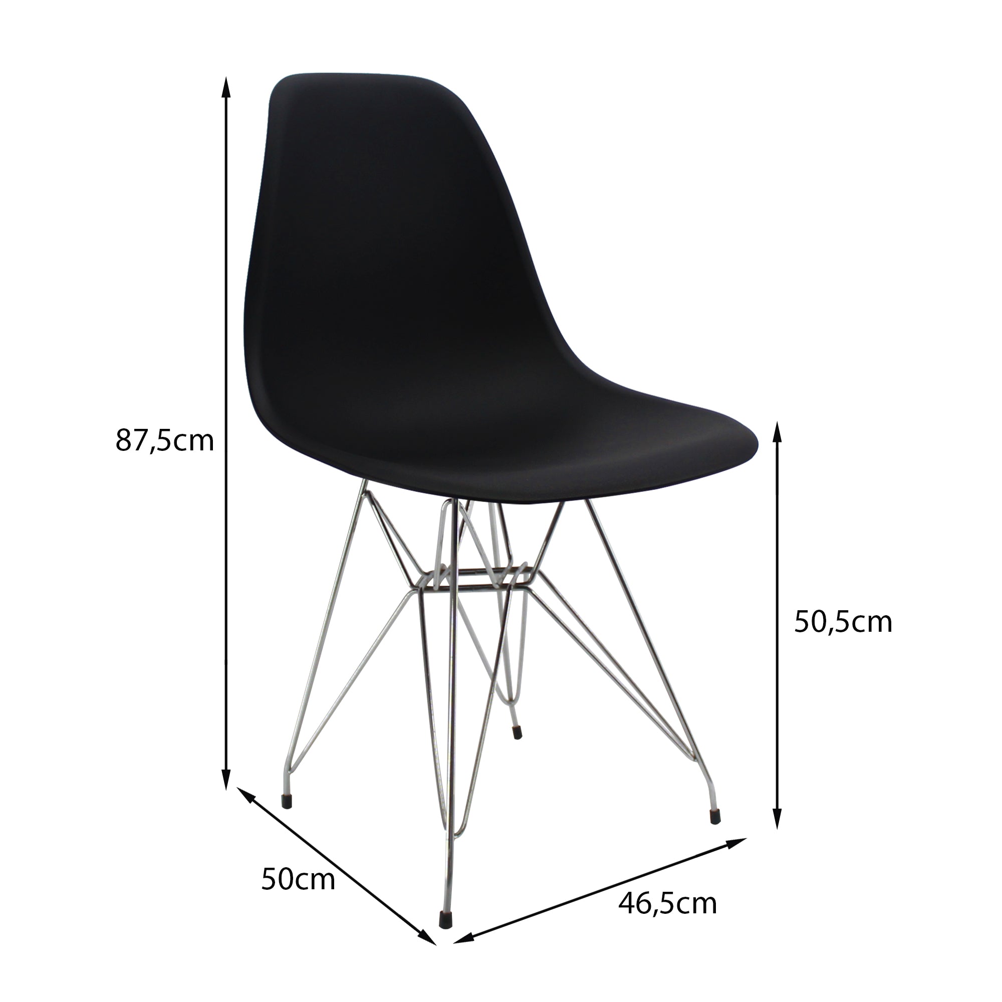 SILLA DKR METAL TIPO EAMES NEGRA BOXBIT