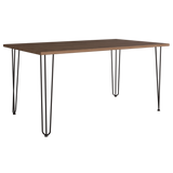 COMEDOR RECTANGULAR VASSEL MÁS 4 SILLAS DKR TIPO EAMES NEGRAS