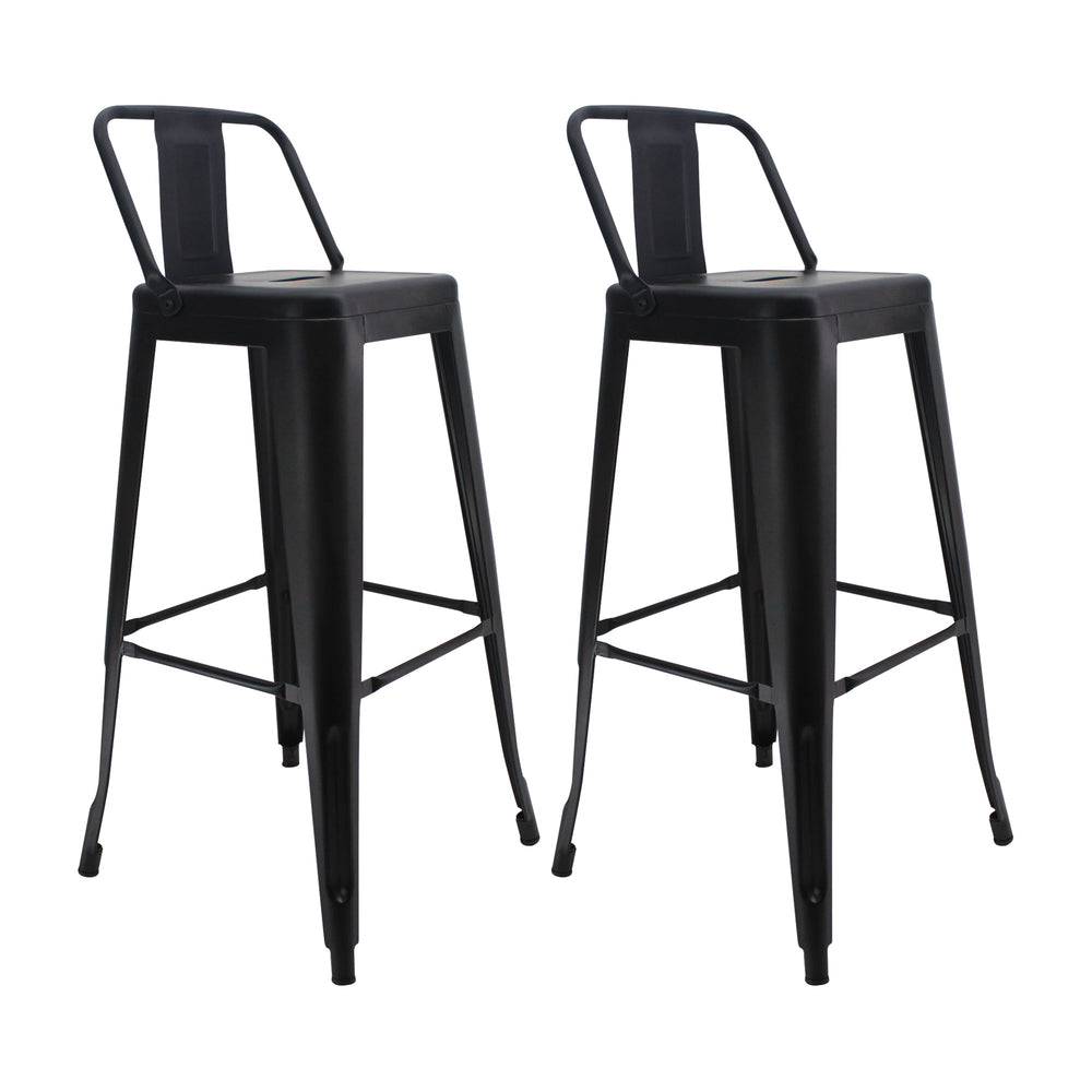 Set x 2 Butacos Bar Altos TITAN Tipo Tolix Negro BoxBit