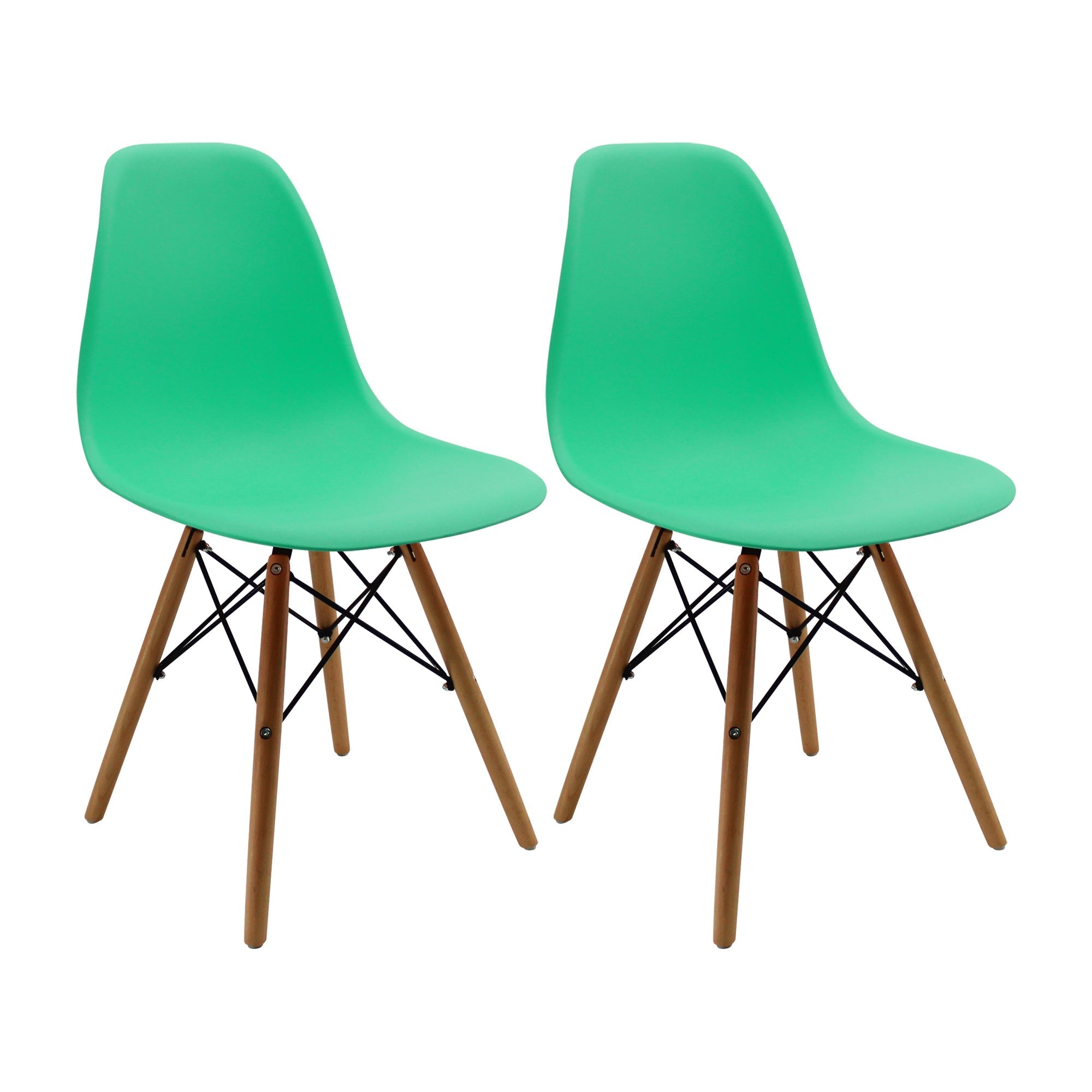 SET X 2 SILLAS DKR TIPO EAMES VERDE MENTA BOXBIT