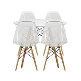 COMEDOR REDONDO TAPA BLANCA MÁS 4 SILLAS DKR PC
