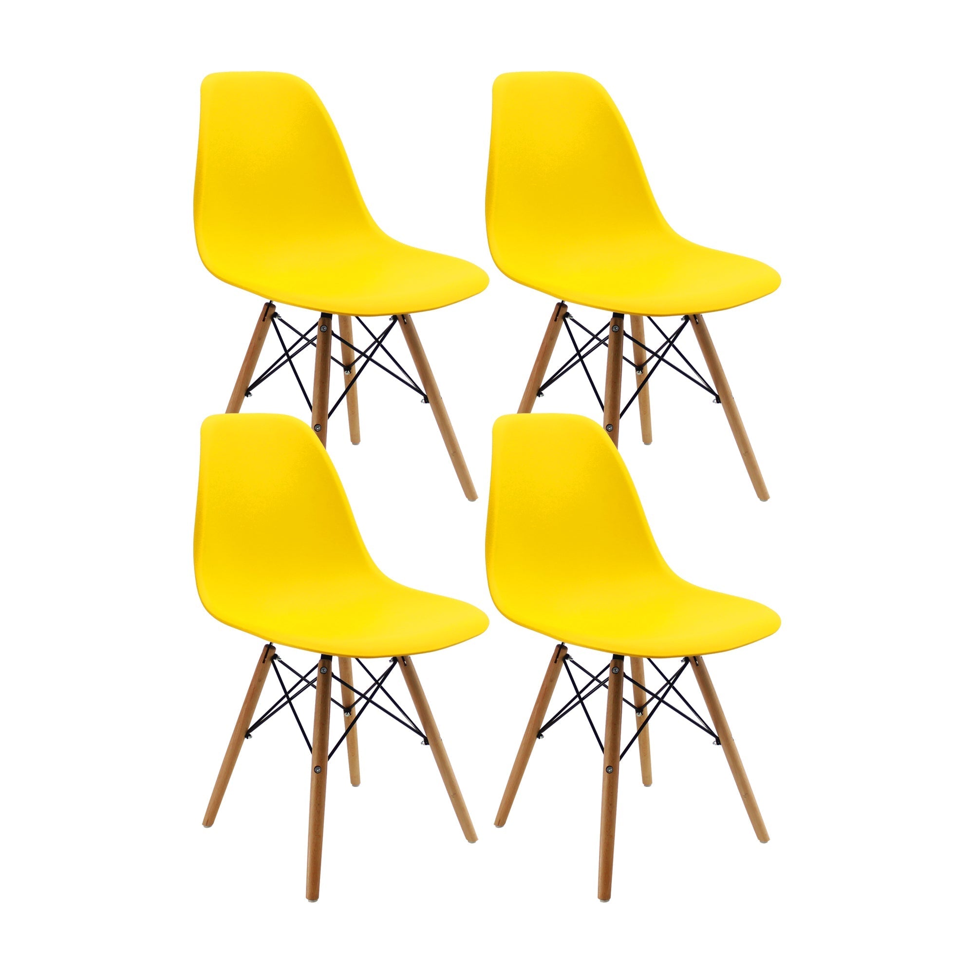 SET X 4 SILLAS DKR TIPO EAMES AMARILLAS BOXBIT