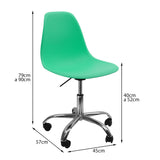 SILLA DKR CON RUEDAS TIPO EAMES VERDE MENTA BOXBIT
