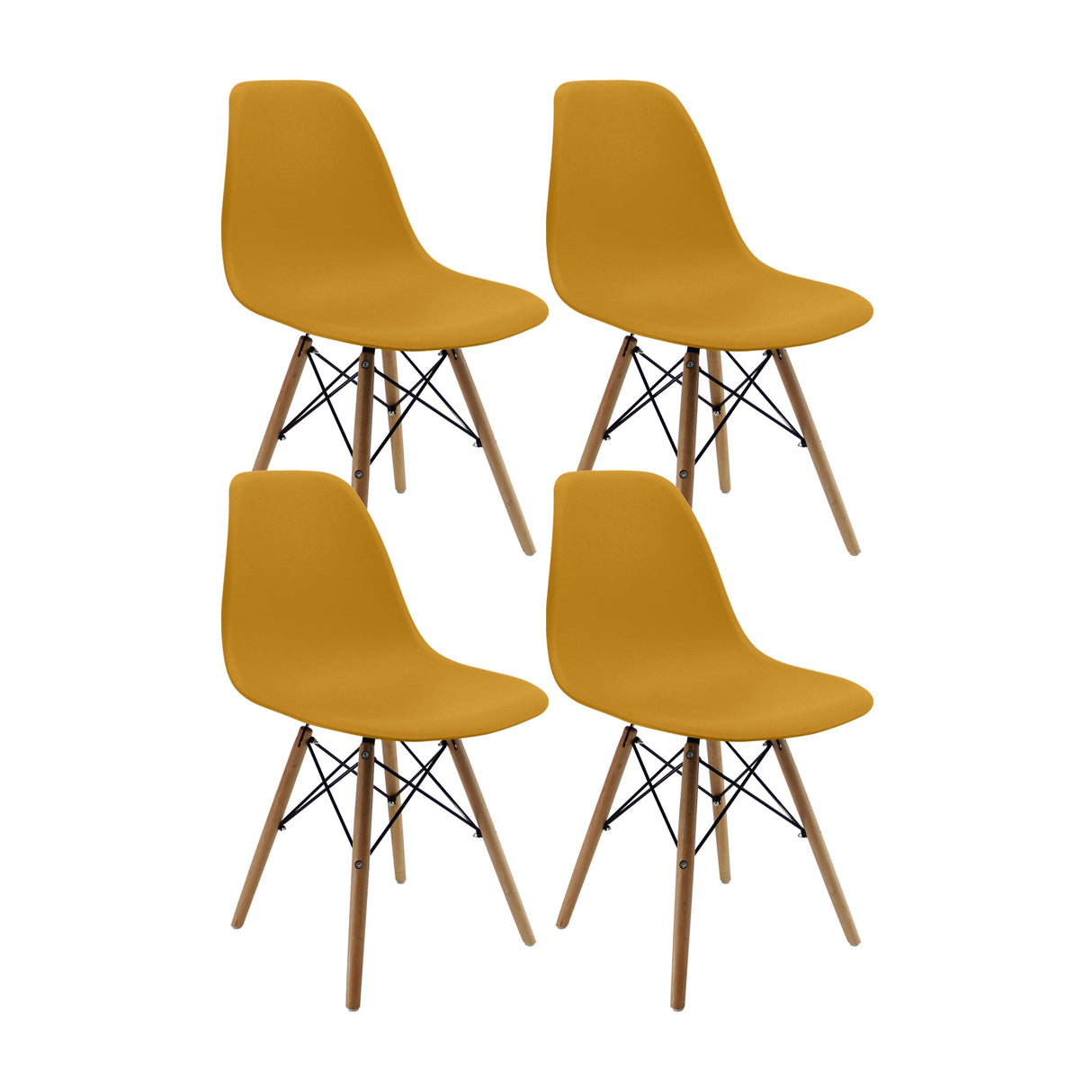 SET X 4 SILLAS DKR TIPO EAMES AZAFRÁN BOXBIT